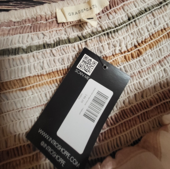 NWT Grade&Gather Crop Top SZ Medium Brown Stripes 100% Cotton - Picture 4 of 6